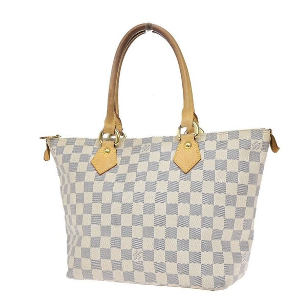 LOUIS VUITTON Saleya PM Hand Bag Damier Azur Leather White France - Picture 1 of 16